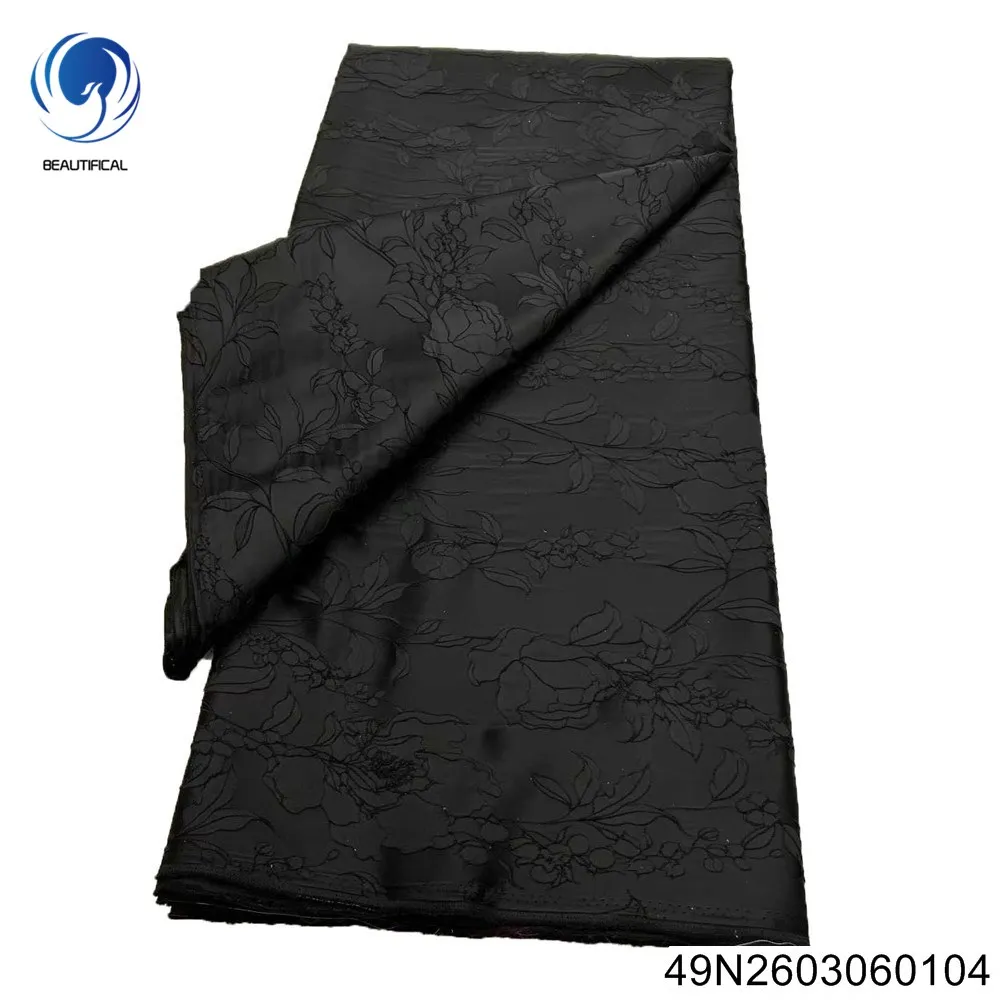 

2026 New Style Elegant Black High-quality Nigerian African Jacquard Comfortable Lace French Wedding Fabric 49N26030601
