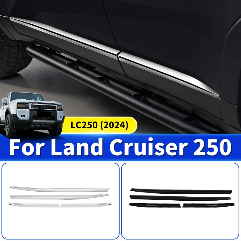 

For Toyota Land Cruiser 250 2024 1958 Prado LC250 1ST Edition Car Door Waist Line Chrome Decoration Strip,Exterior Accessories