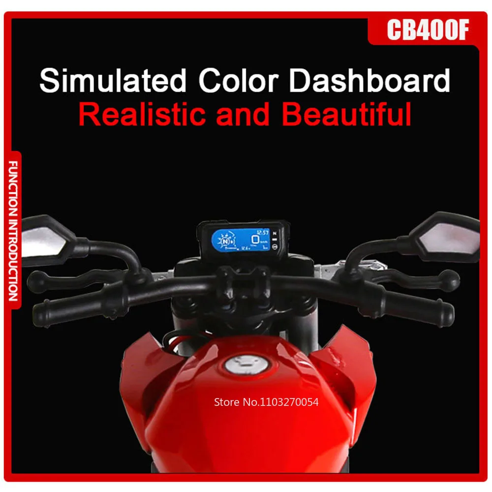 1:12 Honda CB400F CBR1000 Miniatur Motorrad Diecast Legierung Modell Spielzeug Auto Sound Licht Zurückziehen Vorderrad Lenkung Junge Geschenke