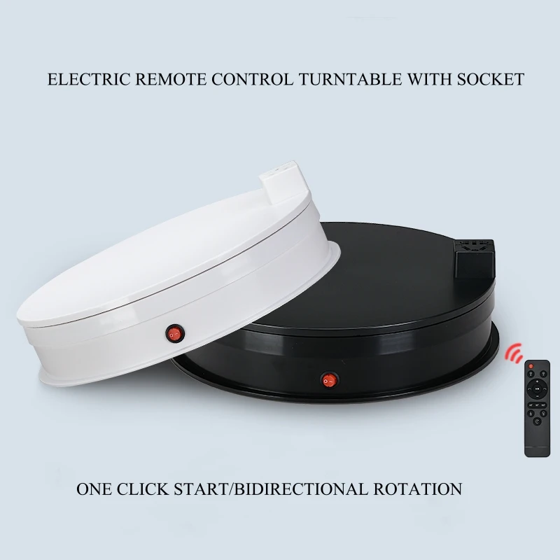 Electric Remote Control Turntable with Socket Christmas Tree Electronics Rotating Display Table 360 Shooting Base 30/45/62cm