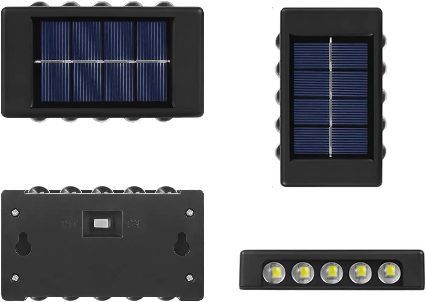 10pc Solar Powered LED Wall Light Outdoor Decor for Garden Fence Patio Semi Flush Mount Solar Charged Outside Lighting Sun Lamp