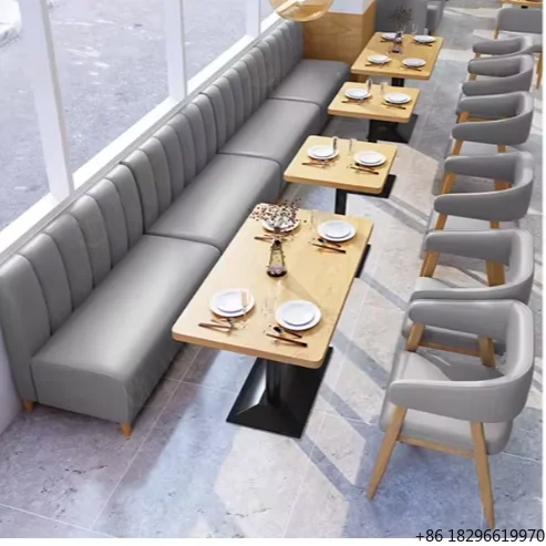 Customized Modern Restaurant Leather Corner Booth Seating Sofa Coffee Shop SeSet