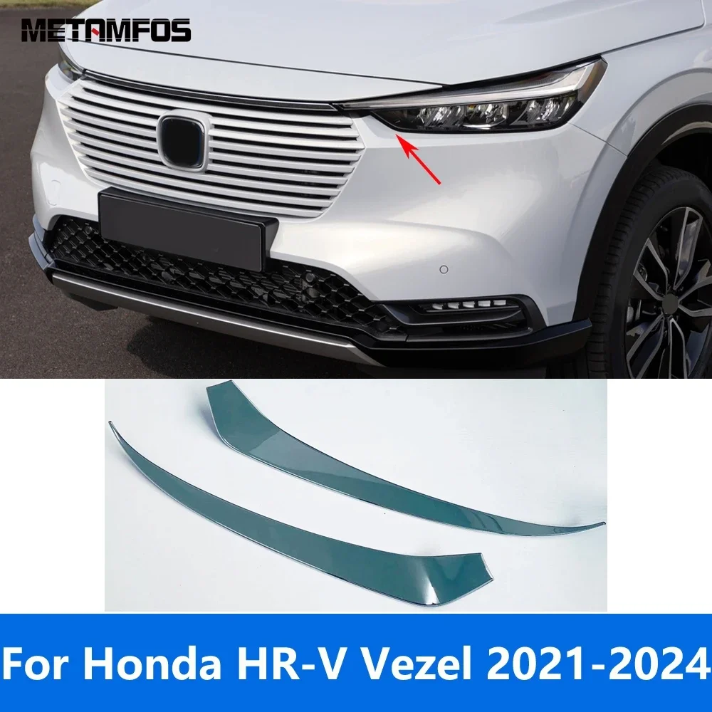

Car Accessories For Honda HR-V Vezel 2021 2022 2023 2024 Exterior Chrome Head Light Lamp Eyelid Eyebrow Headlight Strip Trim