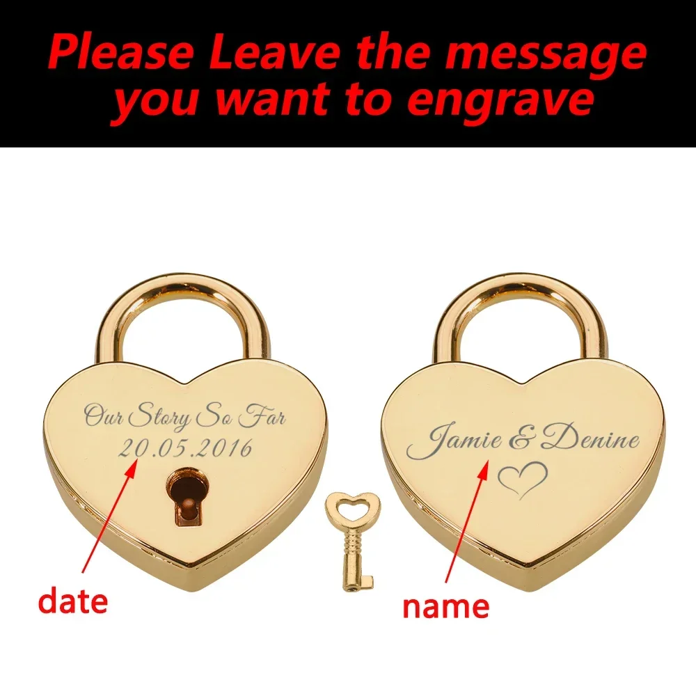 Custom Padlock Couple Heart Lock Personalized Name Date Engraved with Our Story So Far Anniversary Gifts for Lover Boyfriend Her