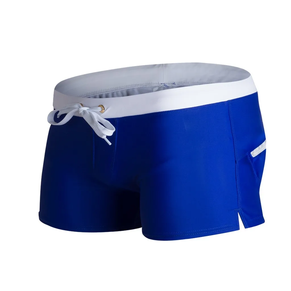 Mans Swim Trunks Bathing Suit Classic Retro Solid Color Bandage Elastic Swimming Shorts Summer Hawaiian Leisure Surfing Shorts