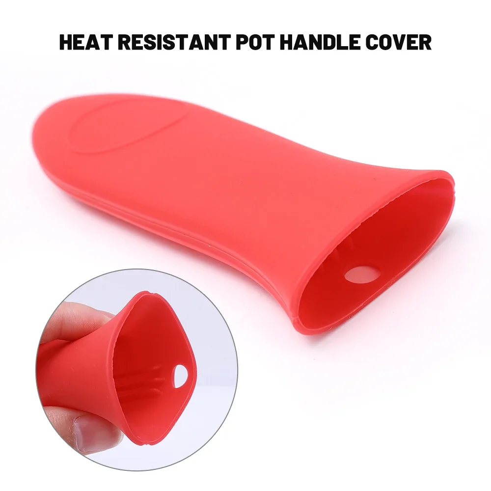 Non-Slip Silicone Pot Handle Holder Dismountable Cookware Parts Potholder Cast Iron Skillet Grip Sleeve Cover Pots Pans Handle