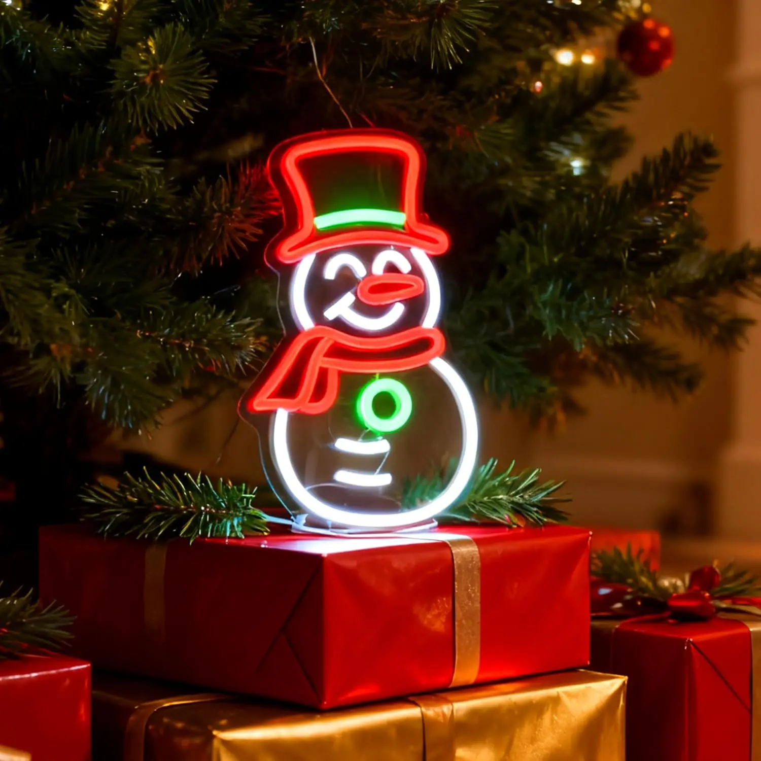 Christmas Neon Sign USB Dimmable LED Neon Light for Living Room Bedroom Home Party Winter Snowman Decor Gift Christmas Light