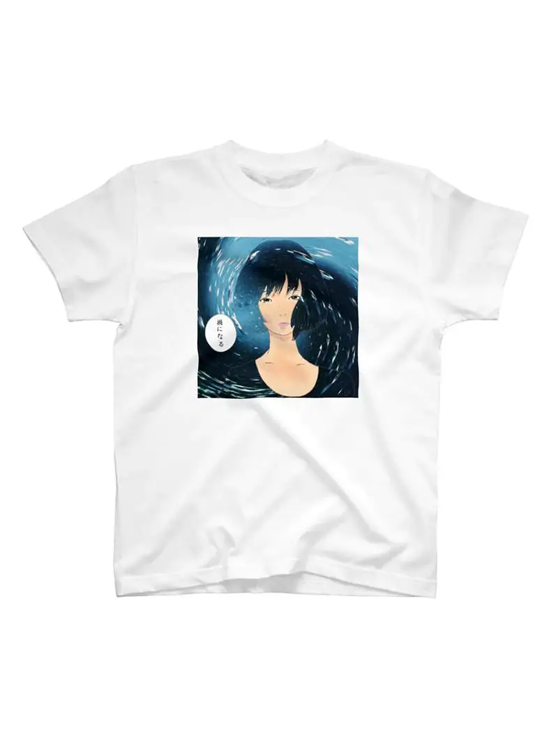 

Cartoon Anime Portrait Pattern Loose Fit ort Sve T-irt Pure Cotton Direct Spray Casual Wear Summer Youth Faion