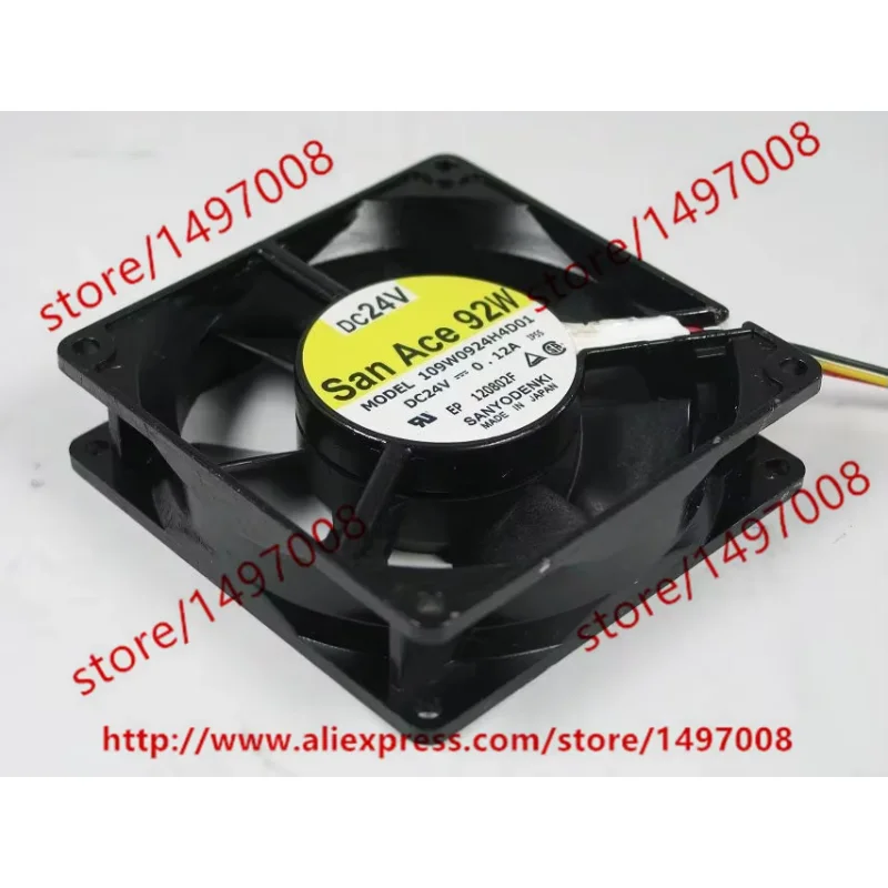 SANYO DENKI 109W0924H4D01 DC 24V 0.12A 92x92x25mm Server Cooling Fan