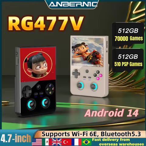 Anbernic RG477V Handheld Game Console DSP Sound Effect Video Player 4.7" LTPS In-Cell Android 14 Support AI PSP PS2 Game RG 477V