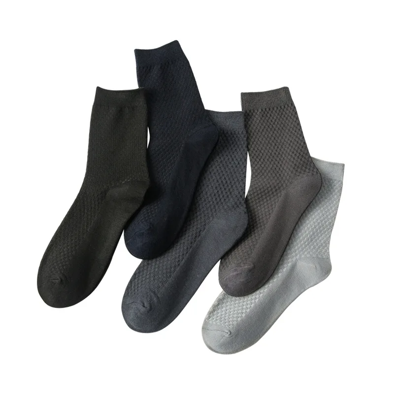 10 paia/scatola Pack Business Men calzini di bambù di alta qualità nuovi calzini lunghi classici per l\'estate inverno Mens Dress Sock Size US 6-12