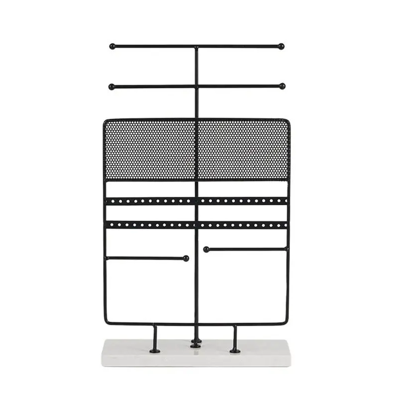 

A18P-7 ярусов, большая стойка для демонстрации ювелирных изделий, мраморная основа, браслет, ожерелье, стойка для ювелирных изделий, стеллаж для хранения колец, сережек, черная, 1 шт.