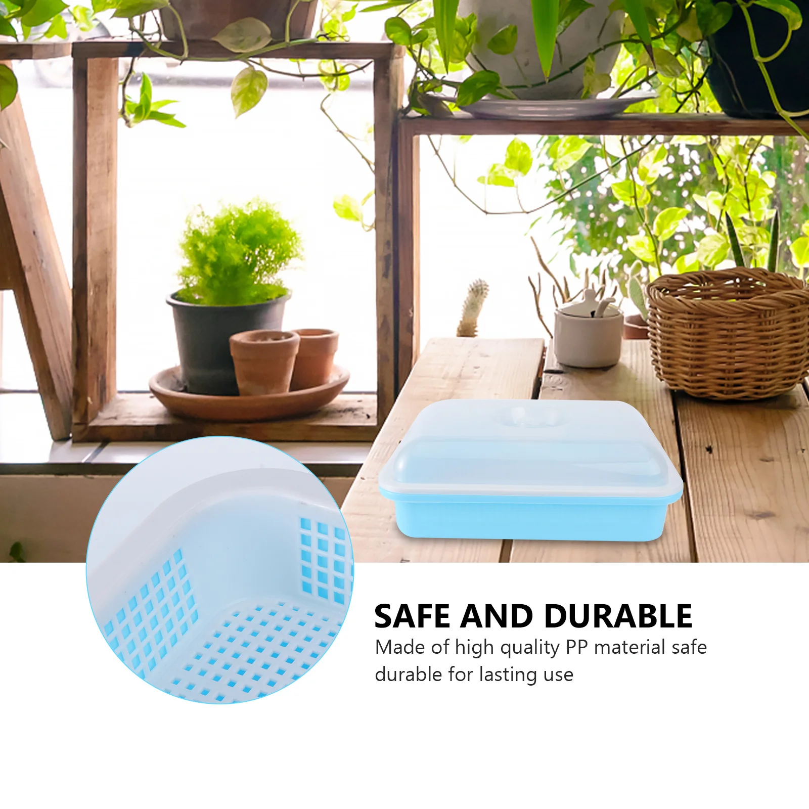 

Premium Sprouter Tray with Lid for Home Gardening Heat Moisture Preservation High Budding Rate Plastic Planting Tray