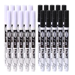 4Pcs/set Permanent Marker White Oily Paint Pen for Rock Painting Stone Ceramic Glass Wood Tire Fabric Metal Acrylic Paint 0.7mm