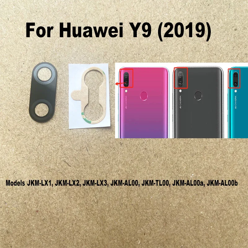 New For Huawei Y9 Prime 2019 Back Camera Lens Glass Rear Len With Adhesive Sticker Replacement