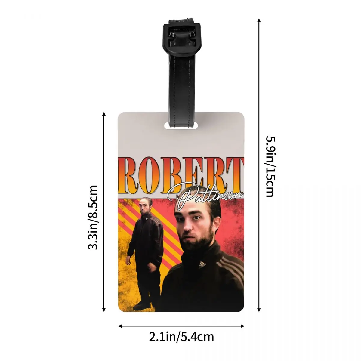 Funny Robert Pattinson Standing Meme Luggage Tag Privacy Protection Rtero Humor Rob Baggage Tags Travel Bag Labels Suitcase