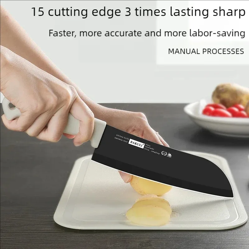 New Anti-Bacterial Kitchen Knife Set with Cutting Board - Professional Fruit & Melon Peeler Chef Tools for Home Cooking
