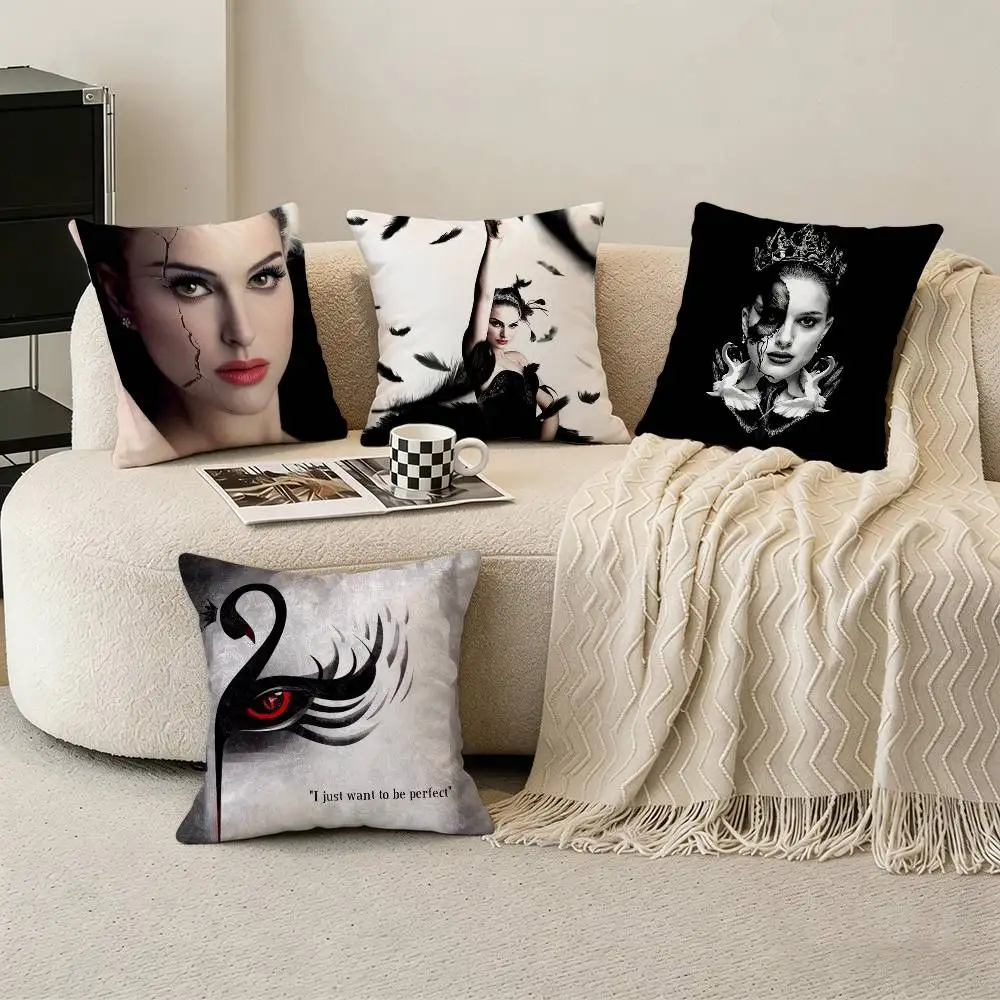 

Movie B-Black S-Swan Classic Pillow Case Pattern Printed Pillowcase For Living Room Sofa Cushion Cover