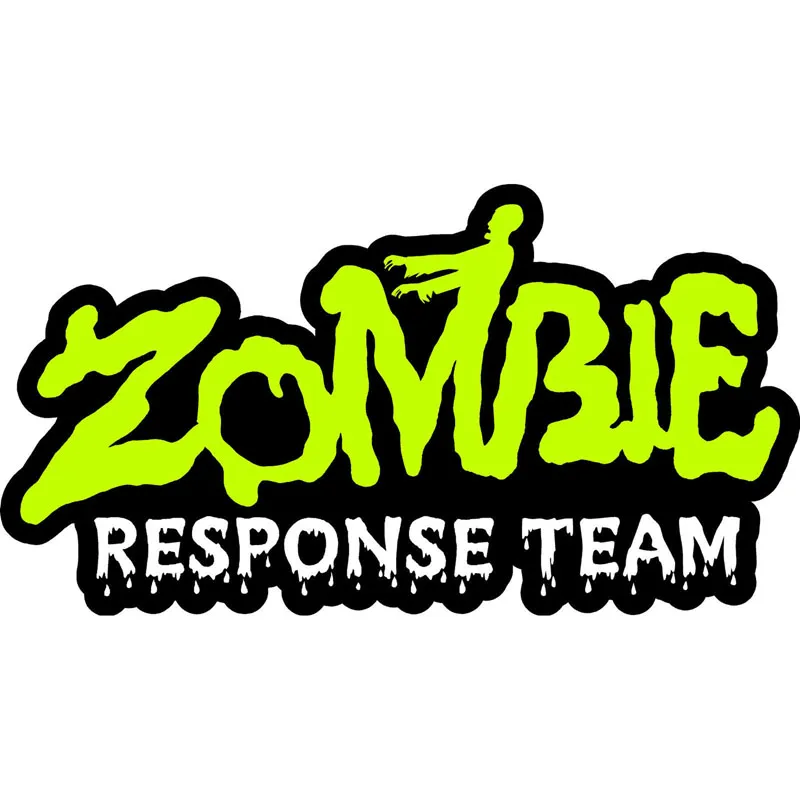 JP funny car decal for fashion zombie response team retro reflective car shape waterproof cover scratch sticker, 16cm * 9cm