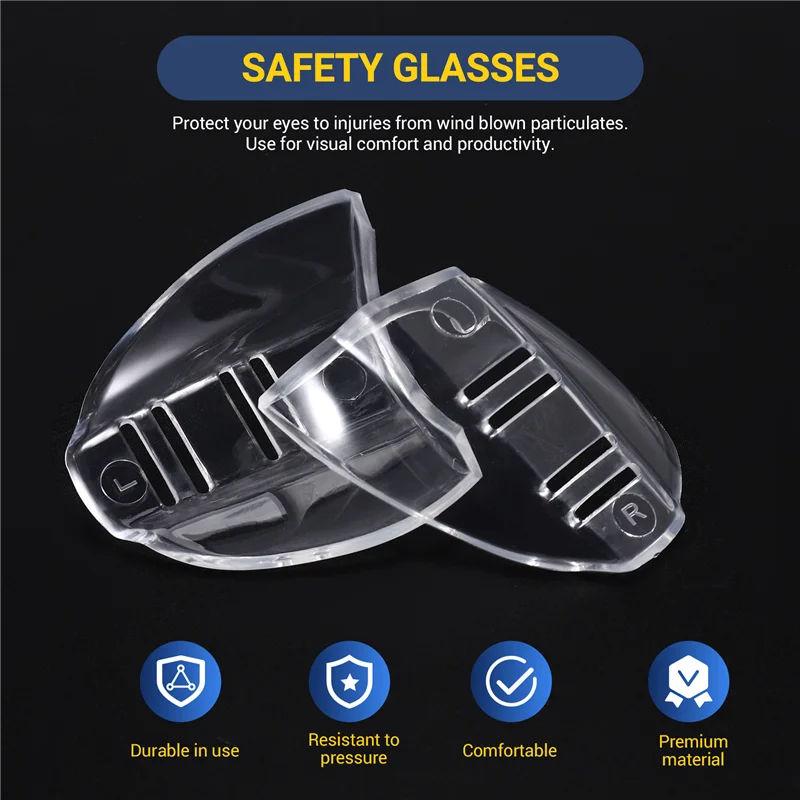 AY03-8 คู่แว่นตานิรภัยด้านข้าง,ลื่นบนโล่ด้านข้างที่ชัดเจนสําหรับแว่นตานิรภัย-เหมาะกับแว่นตาส่วนใหญ่ (M-L)