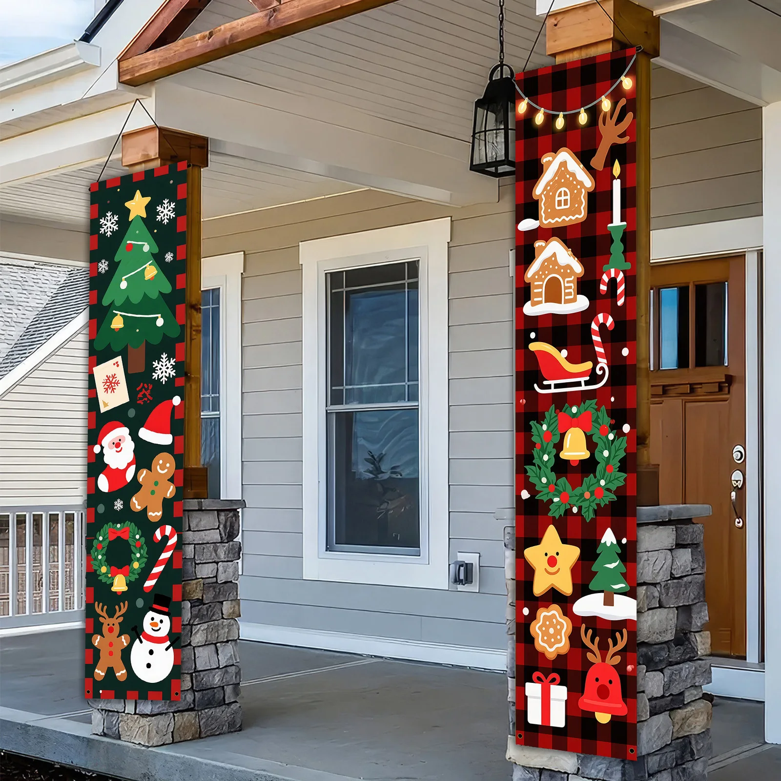 VIKAMA Christmas Party Banner Gingerbread Man Door Decoration for Indoor and Outdoor Christmas, New Year, Winter Decorations