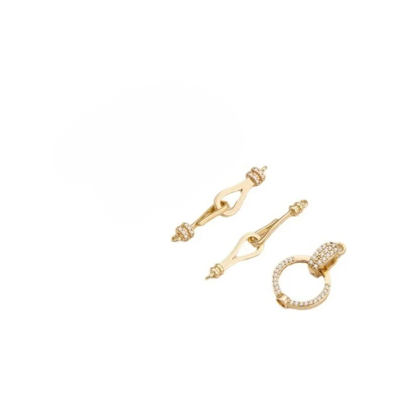 

Застежка-крючок с двойной пряжкой из жемчуга, позолоченная 14-каратным золотом, для самостоятельного изготовления ожерелий и браслетов, соединительная фурнитура для ювелирных изделий