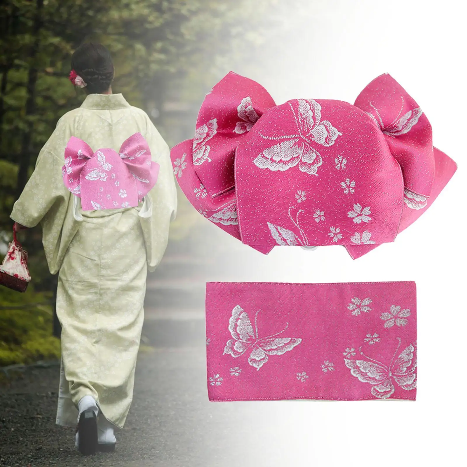 

Kimono Obi Belt Traditional Pre Tied Bow for Party Performance Themed Events