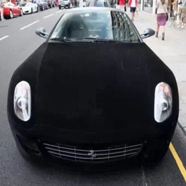 Black Car Velvet Wrap Film With Air Free Bubbles By Free Shipping With Size 1.35 15m Per Roll Car Stickers AliExpress