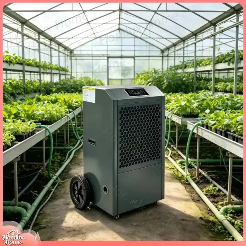 158L D Industrial Dehumidifier Portable Air Dryer with Castor Wheels for Warehouse Basement Garage Swimming Pool Home