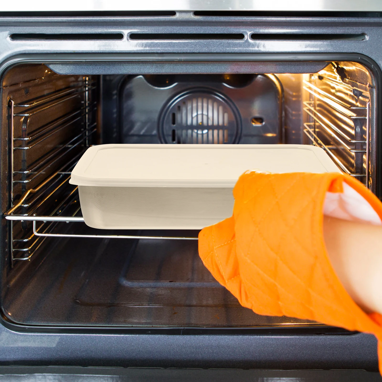 

1Set Baking -Keeping Boxes Multi-Functional Stainless Steel Bakeware High Temperature Resistant Stackable Kitchen Food