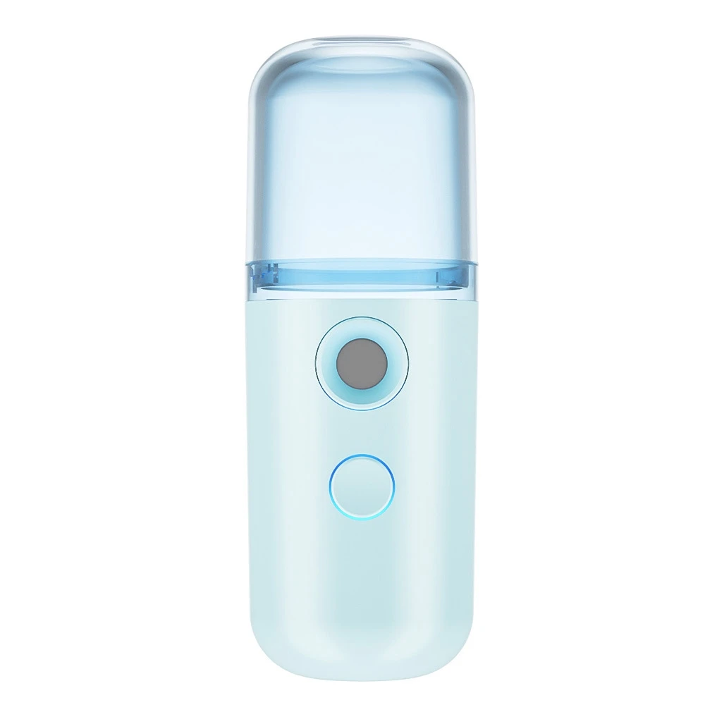 Humidificateur portable réapprovisionnement en eau, chargement USB, déterminer, vaporisateur, adapté au bureau, voyage, bleu