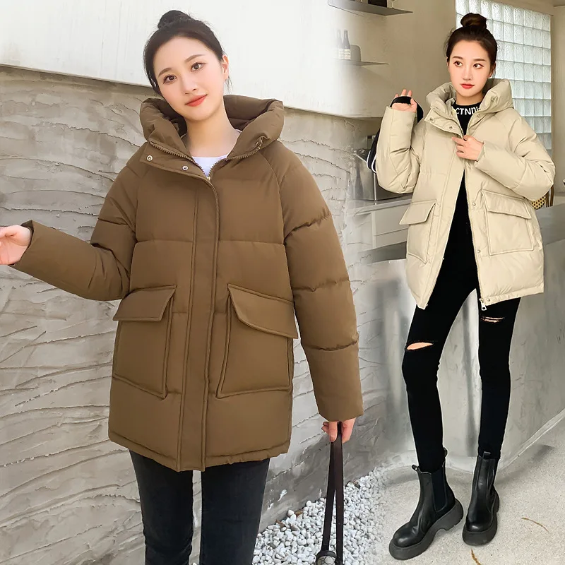 New Winter Women Mid-long Parkas Jackets Casual Thick Warm Hooded Pattern Coat Female Winter Outwear Jacket Parkas