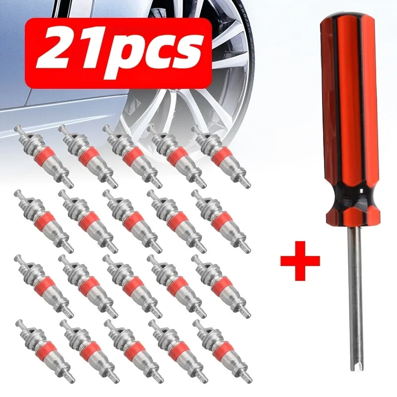 21pcsCar tire valve core，Used to replace damaged parts，Suitable for various vehicles，Including cars、Truck、Motorcycle，Bicycle，Bal