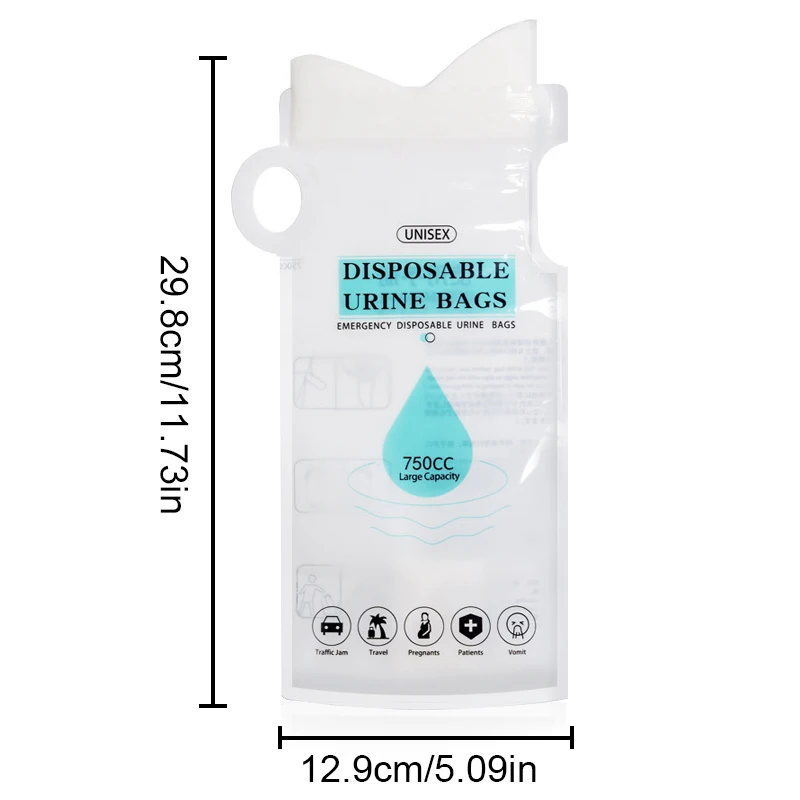 SEAMETAL 4pcs 750ml Outdoor Travel Emergency Portable Car Urinal Vomit Bags Mini Mobile Toilets Unisex Disposable Toilet Bag