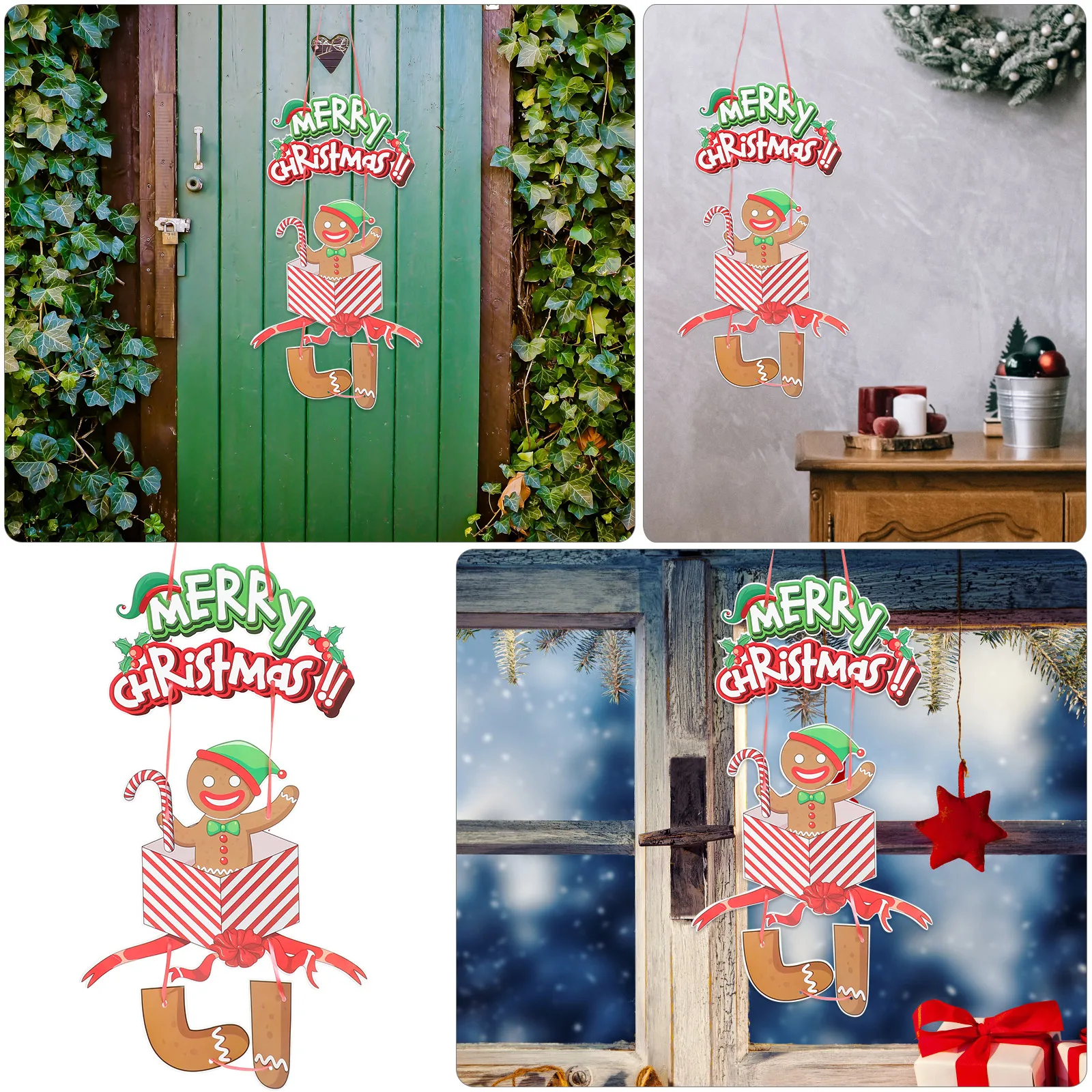 

Gingerbread Man Hanging Christmas Door Decoration Festive naments Holiday Pendants Xmas Tree Decorations Indoor Accessories