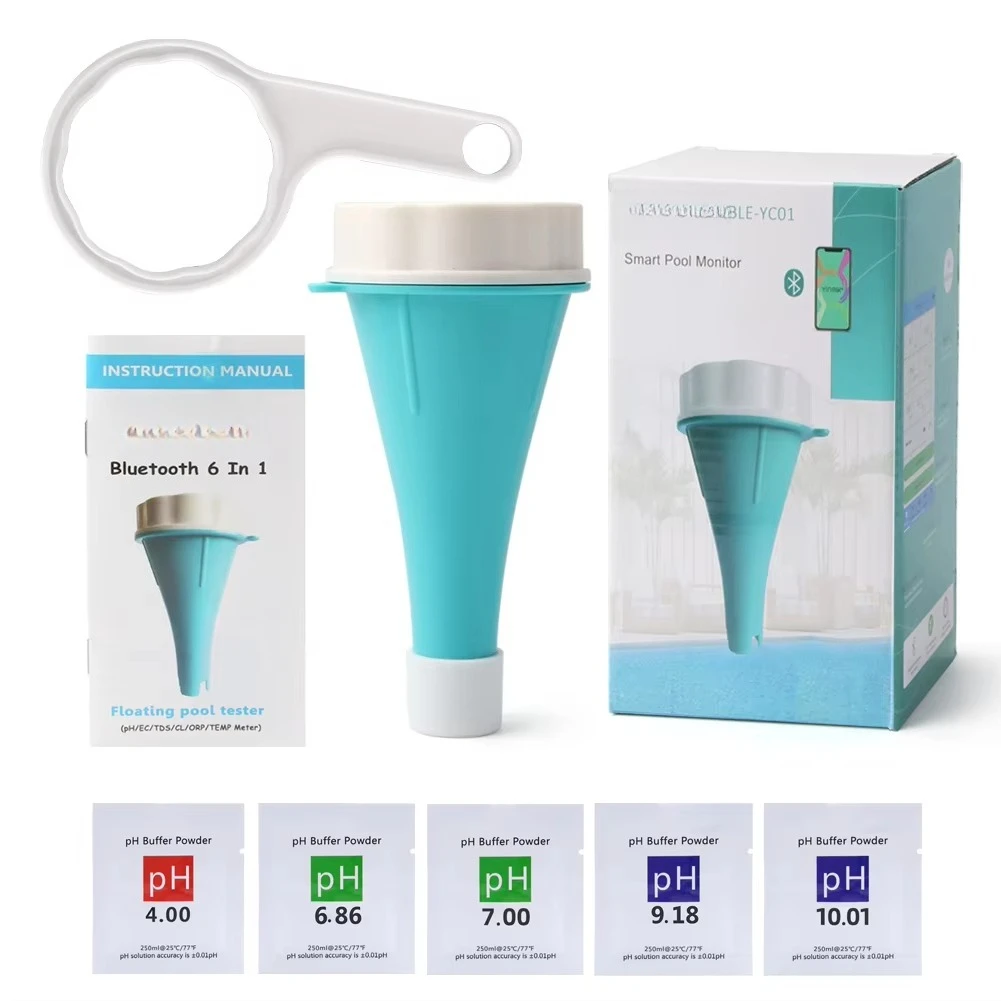

BLE-YC01 Intelligent Bluetooth Online Swimming Pool 6-in-1 PH Meter Detector