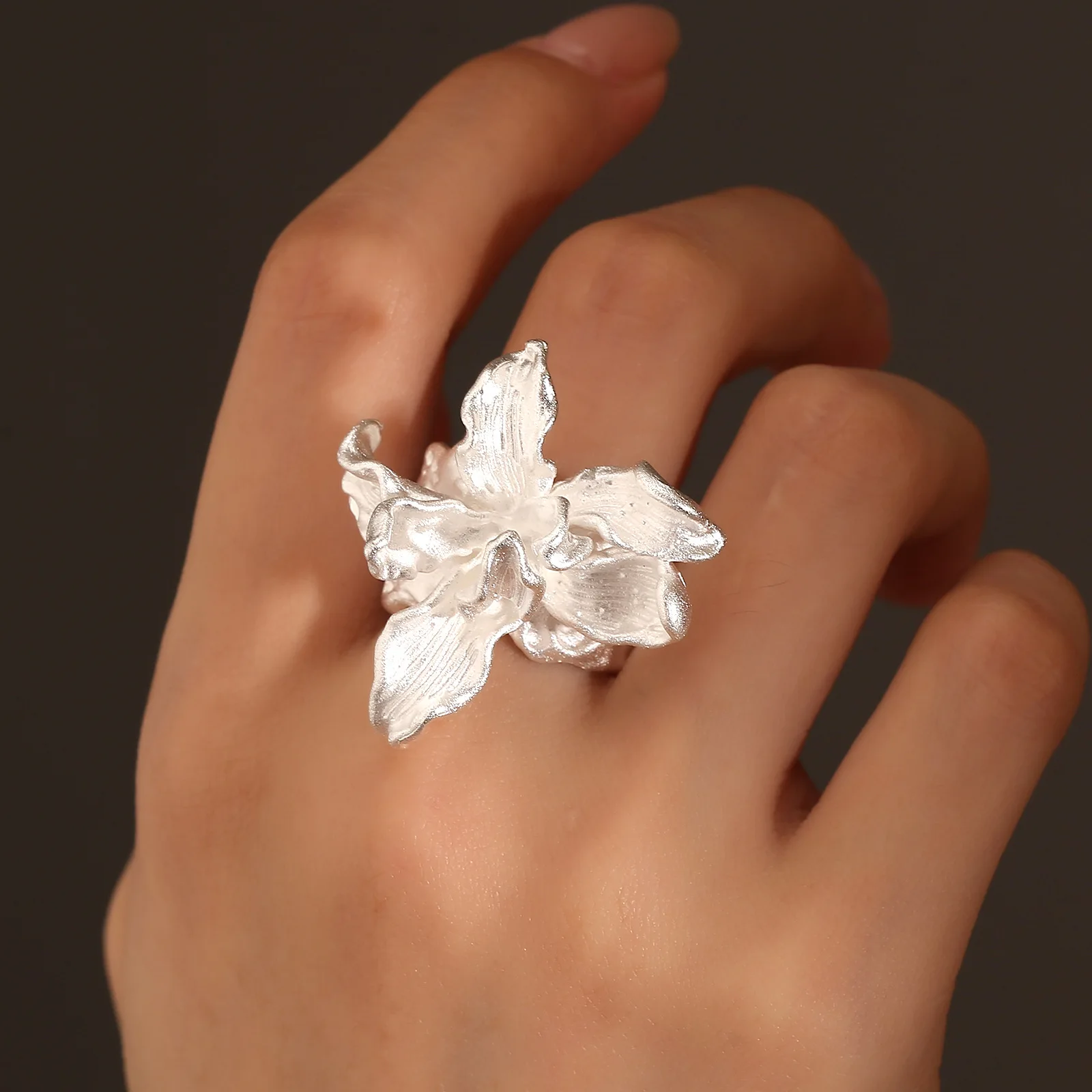 Women's Minimalist Handmade 925 Sterling Silver Big Stone Ring