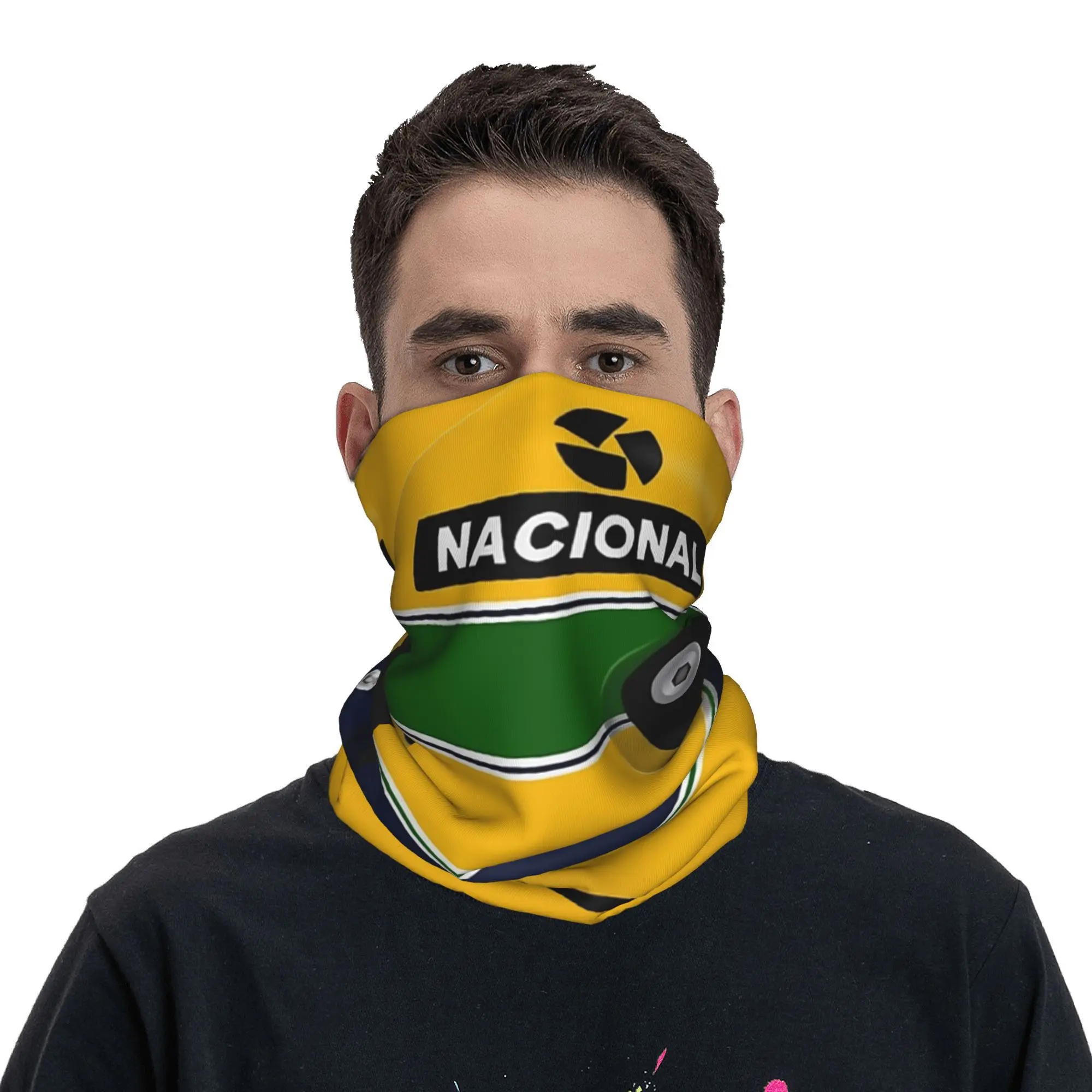 Ayrton Senna Helmet Bandana Neck Cover Printed  Wrap Scarf Multi-use Face Mask Running for Men Women Adult Windproof