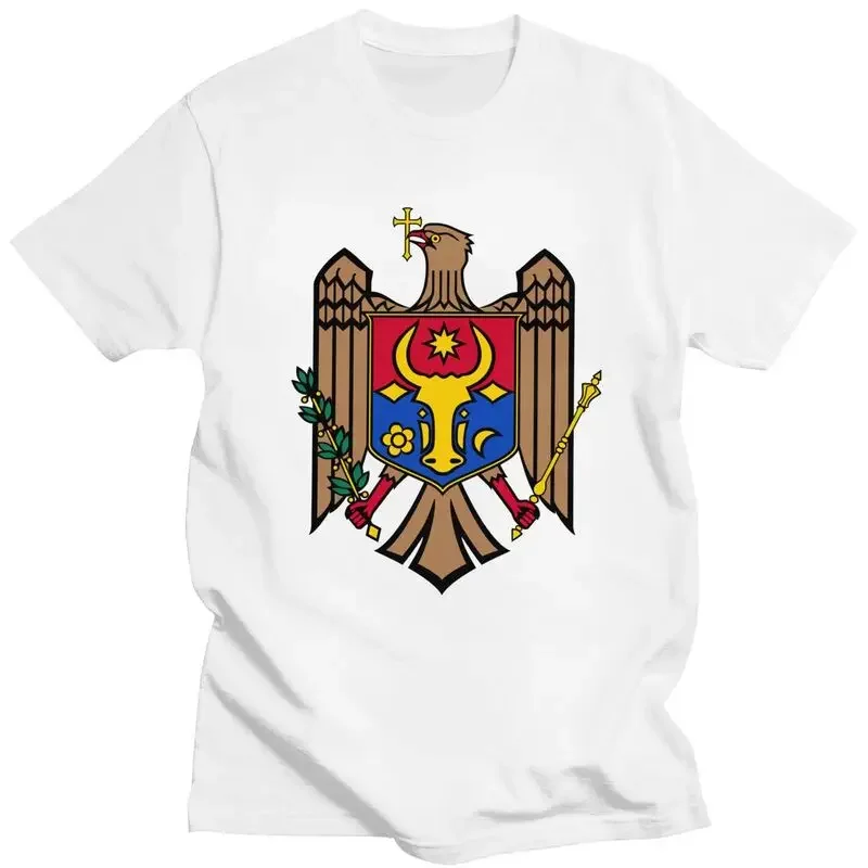 Coat Of Arms Of Moldova Tshirt Men Short Sleeve Graphic T Shirt Stylish T-shirt Fitted Soft Cotton Tees Gift Idea