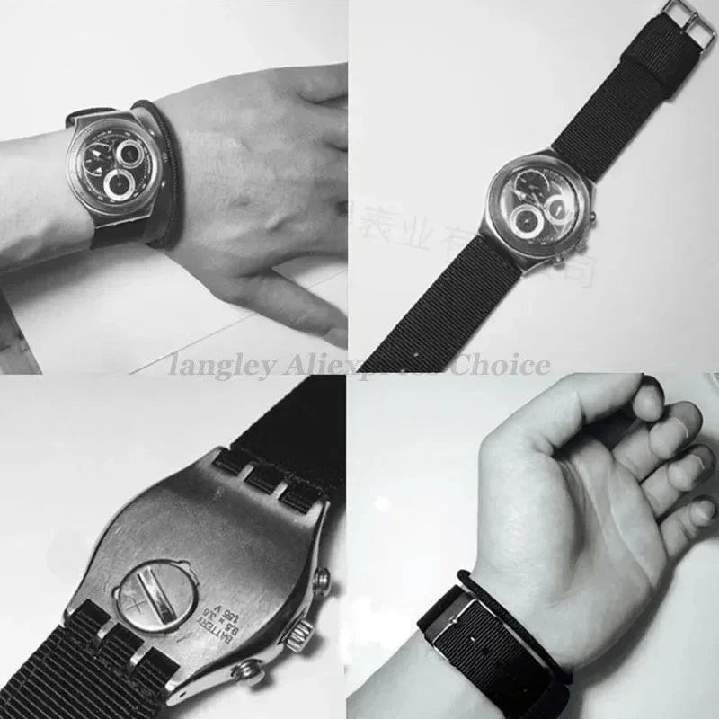 17mm 19mm 20mm tissu Nylon Bracelet pour SWATCH Bracelet Bracelet remplacement femmes hommes montre Sport montre accessoires Bracelet