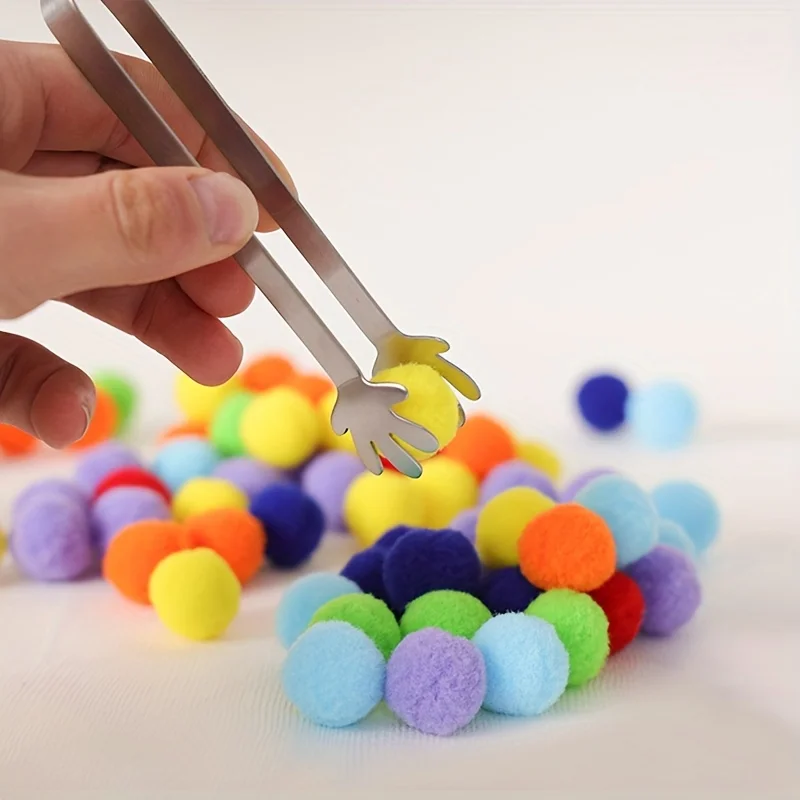 1 세트 어린이 클립 봉제 공 색상 정렬 장난감, 어린이 미세 운동 기술 훈련 학습 몬테소리 조기 교육 계산