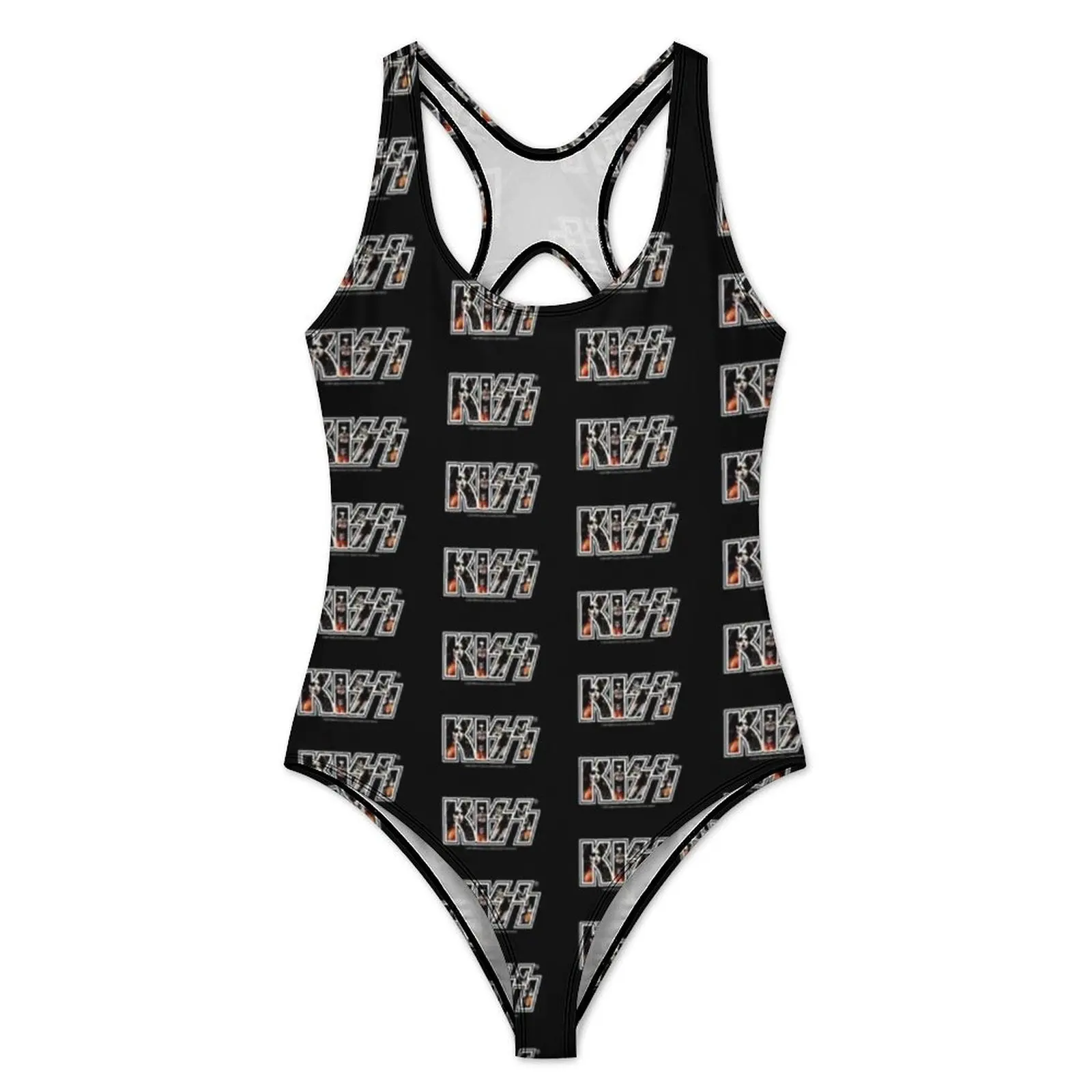 Kiss Band Photo Swimsuit Sexy Kiss Fan Art One-Piece Swimwear Push Up Bodysuit Fantasy Beach Monokini