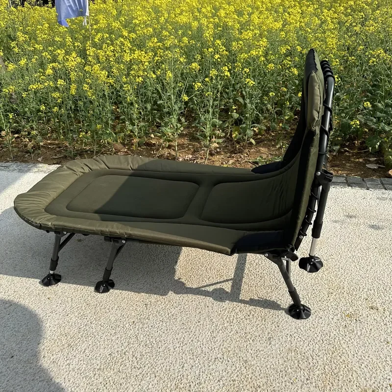 Portable Camping Bed with Metal Frame 600D Foldable Sleeping Bag for Outdoor Hiking Single Crib Lounge Chair Lightweight