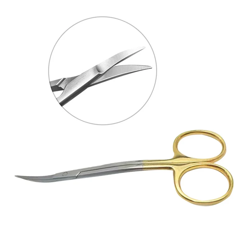 

Dental S-shaped 12.5cm curved scissors universal sharp pointed dental implant surgical surgical scissors gum scissors
