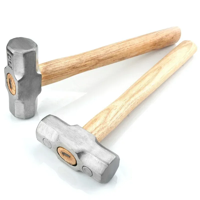 1 Heavy Wooden Handle Sledgehammer Square Sledgehammer Masonry Hammer High Carbon Steel Octagonal Hammer