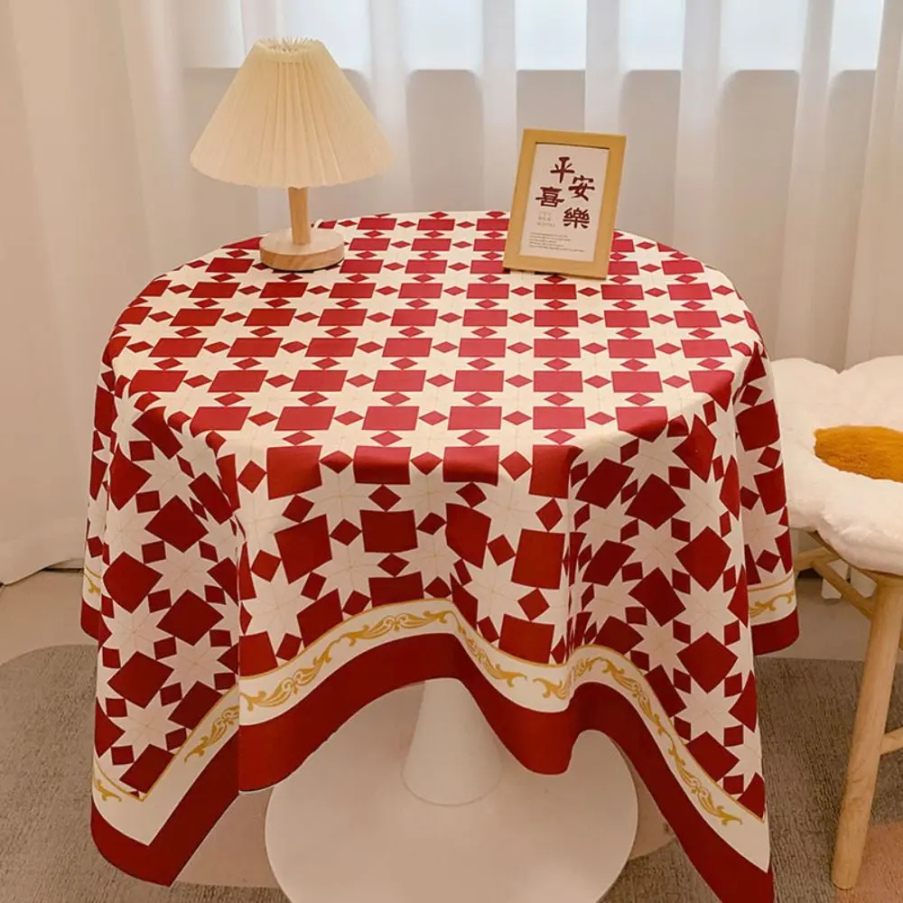 

Table Decoration Thickened Checkerboard Tablecloth Oil Proof Vintage Tea Table Cover DIY Washable Dessert Table Cover Kitchen