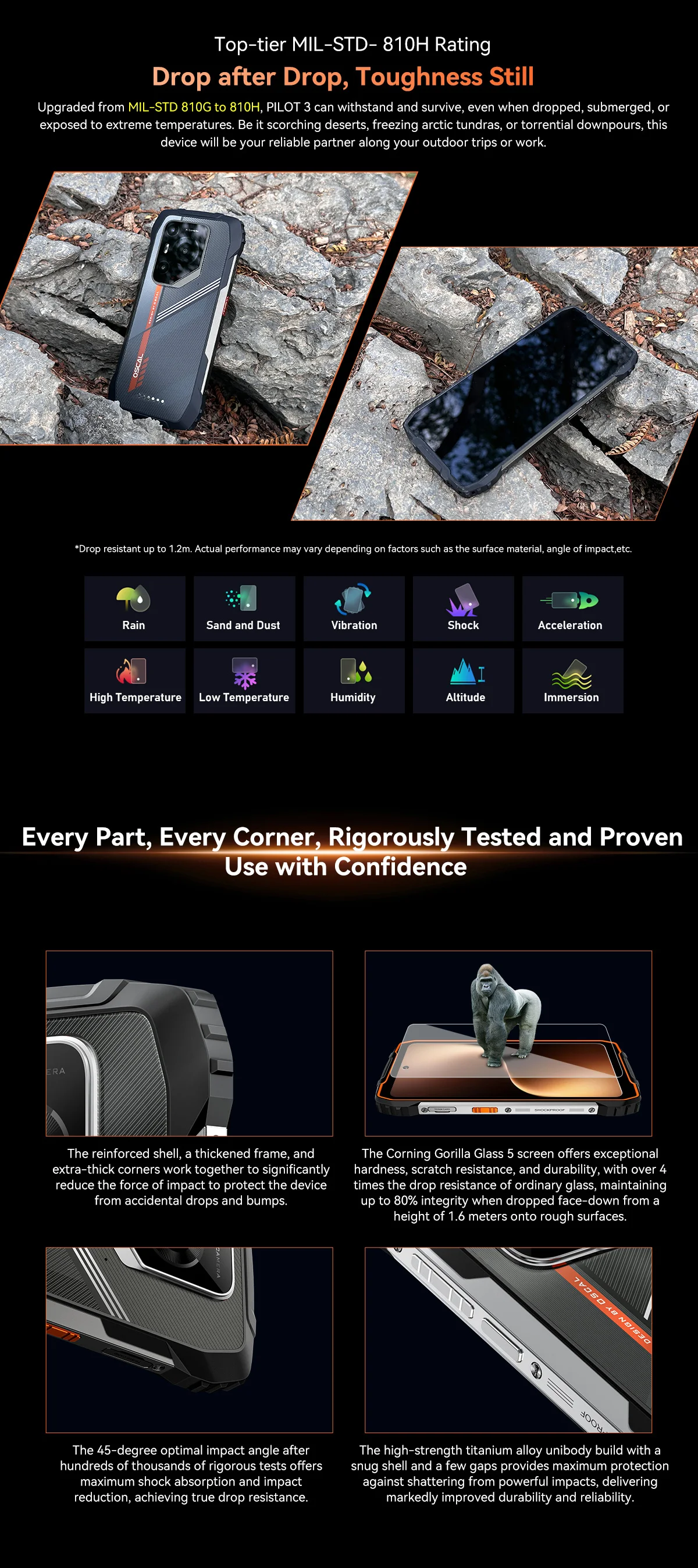 Blackview Oscal Pilot 3 5G AI Rugged Smartphone 36GB(12+24)+256GB 6.78" 120Hz Android 15 7500mAh 20MP Night Vision 33W NFC