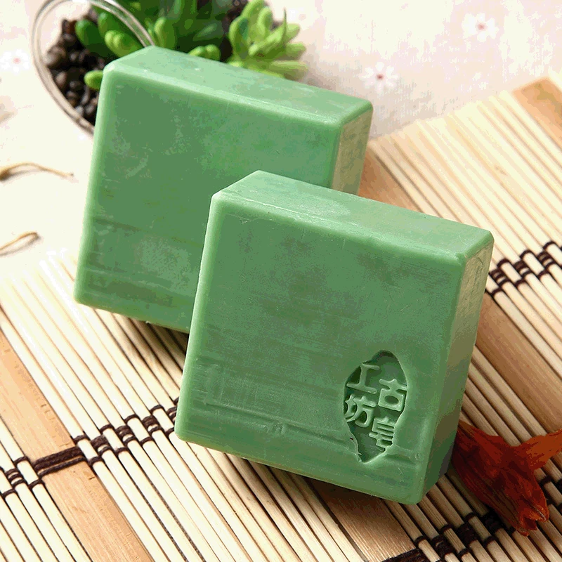 Green tea handmade soap cleaning shrink pores and control oil essential oil soap skin cleansing soap ancient soap