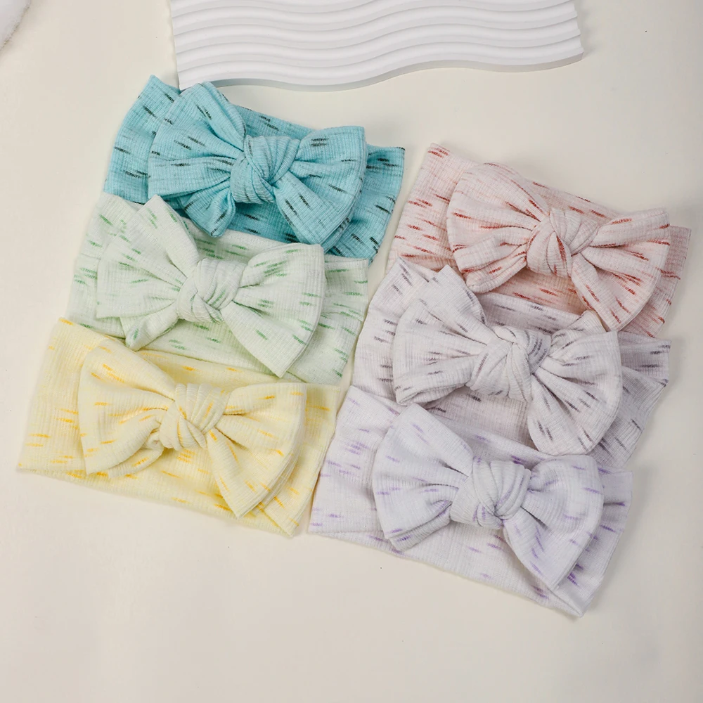 

Cute Baby Bow Headband for Newborn Girl Soft Solid Color Hairbands Elastic Kids Turban Headwear Princess Baby Hair Accessories
