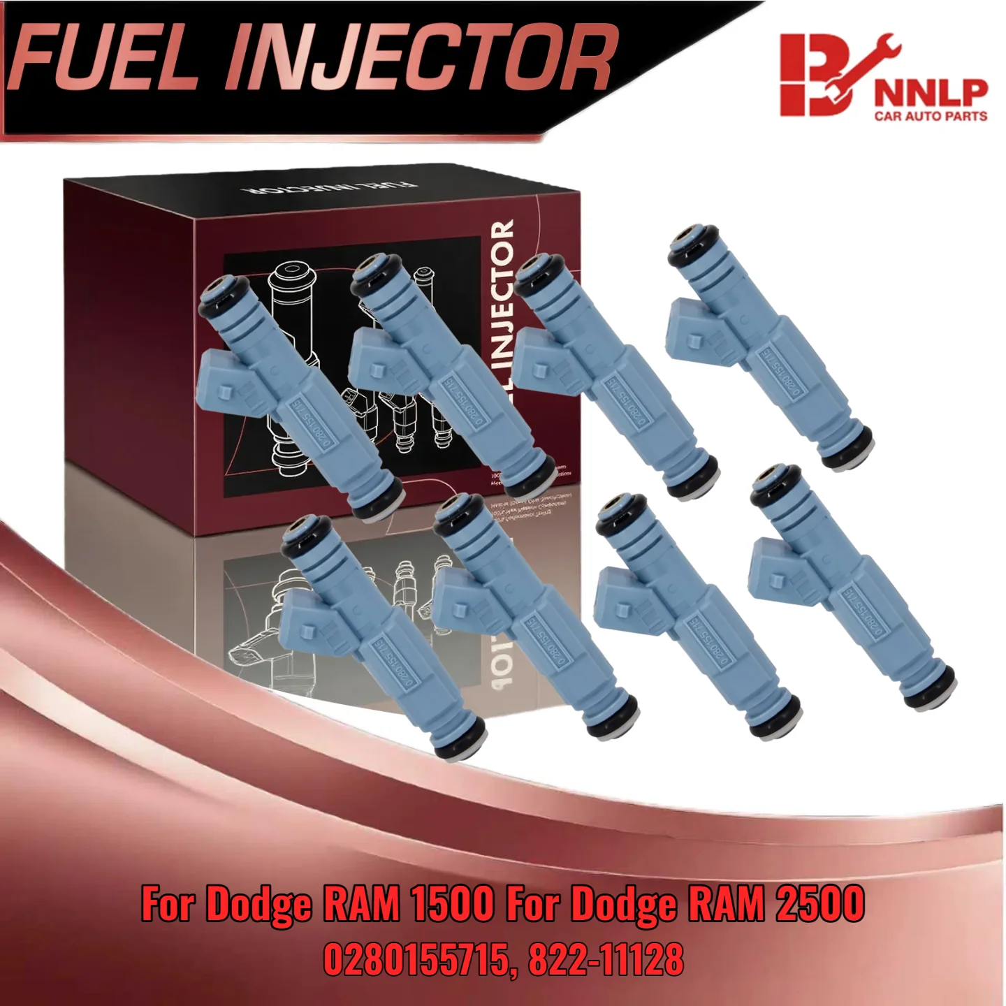 

8Pcs Fuel Injectors For Dodge RAM 1500 2500 3500 1996 1997 1998 1999 5.2L 5.9L V8 0280155715
